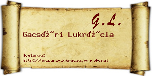 Gacsári Lukrécia névjegykártya